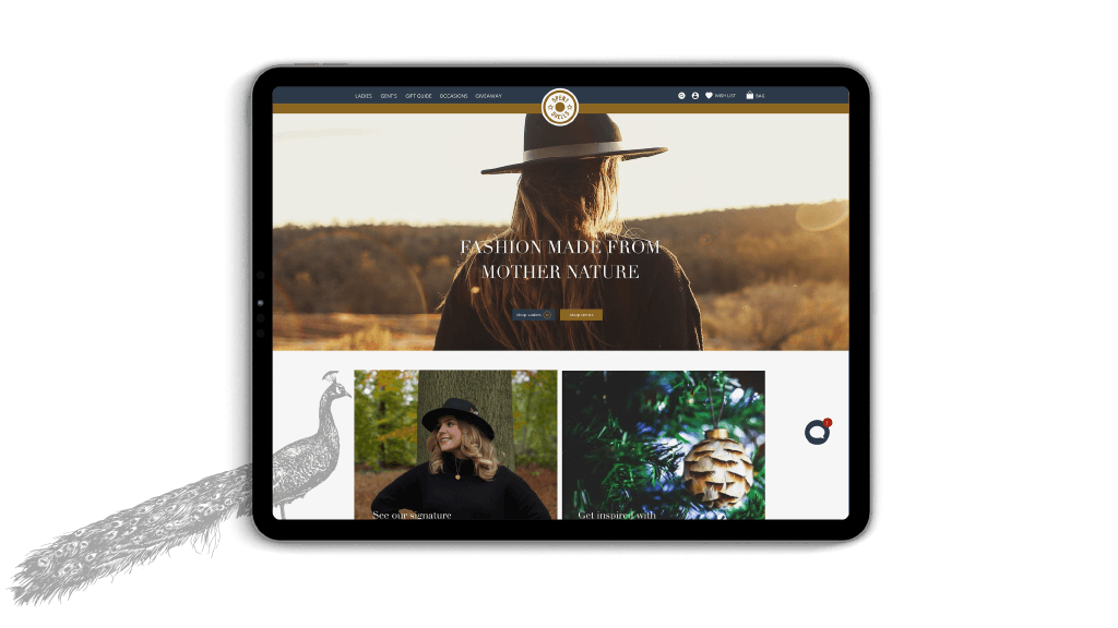 A clothing store on a tablet mockup