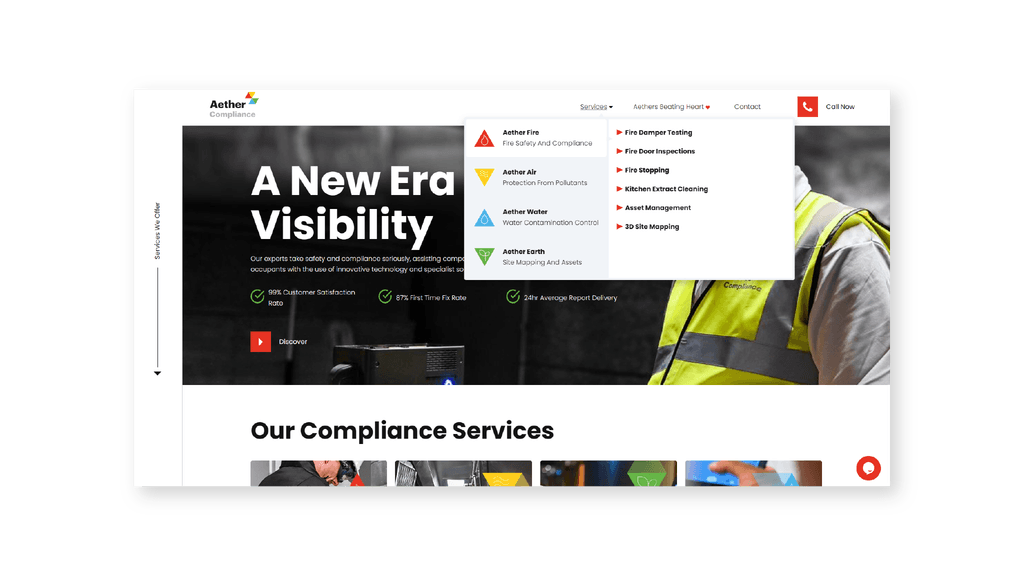A screenshot of an asset compliance site