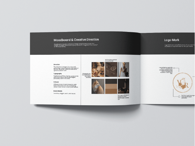 Booklet showing a brand guide example
